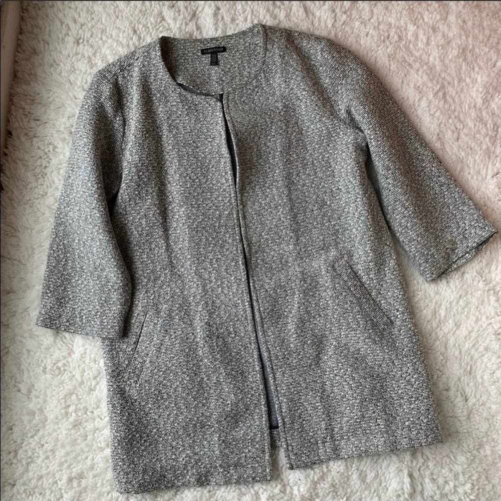 Eileen Fisher open tweed jacket - size medium
